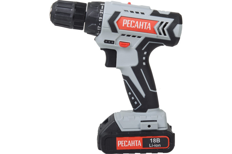 Аккумуляторная дрель-шуруповерт Ресанта ДА-18-2ЛК