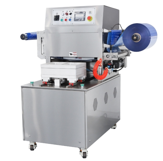 Полуавтоматический запайщик лотков (4 лотка,187*137*40) HVT-550M/4 (нерж., СКИН)