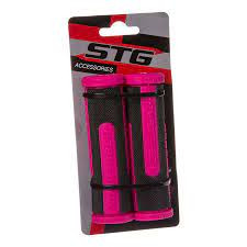 Грипсы Novatrack 110мм, черный/малиновый