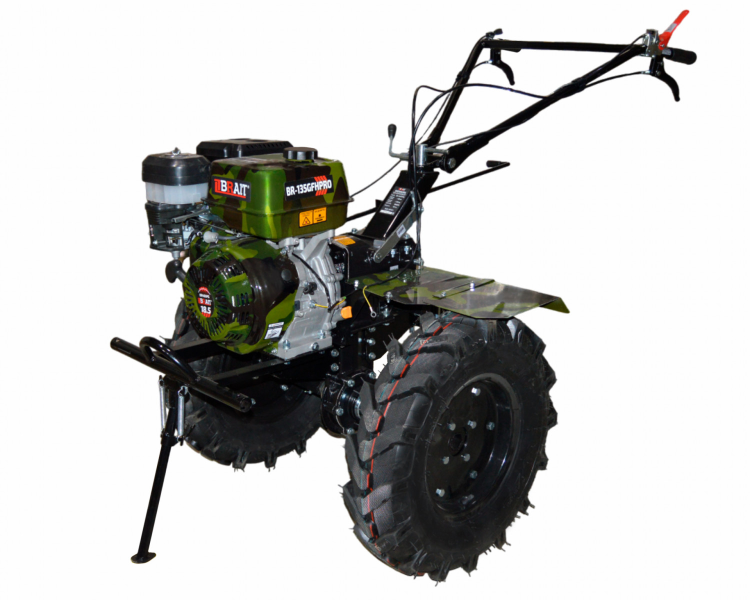 Мотоблок бензиновый BRAIT BR-135GFHPRO | 18.5 л.с | 1 назад/3вперед, колеса 6.00*12, камуфляж