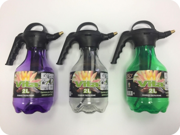 Опрыскиватель помповый VITA с регулятором распыления 2л.
