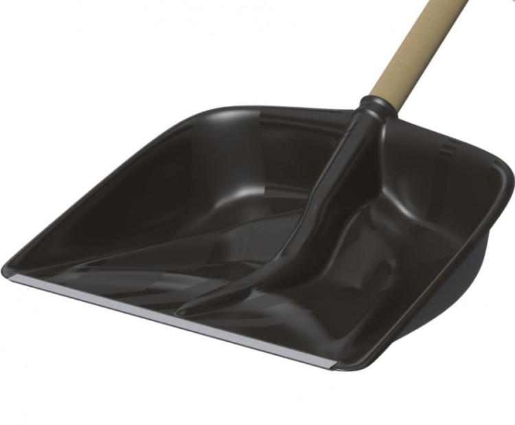 Лопата снеговая с металлической планкой и черенком «Альфа» 460×420мм