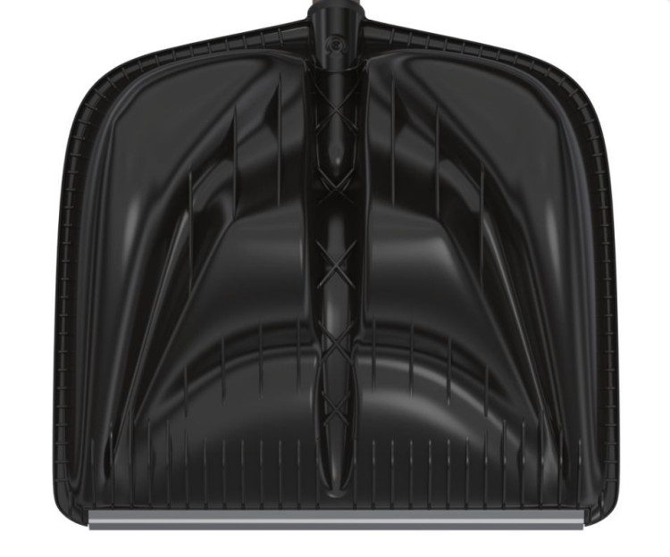 Лопата снеговая с металлической планкой и черенком «Альфа» 460×420мм