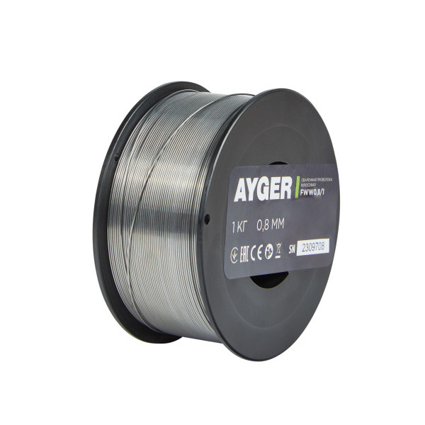 Проволока сварочная флюсовая (самозащитная) FWW0,8/1, 0.8мм, 1кг AYGER
