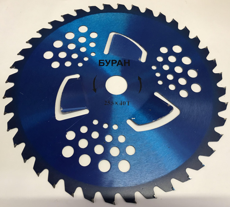 НОЖ Бензокосы с защитой редуктора 3х (255x25.4x1.3мм 40зуб.) синий HOZ