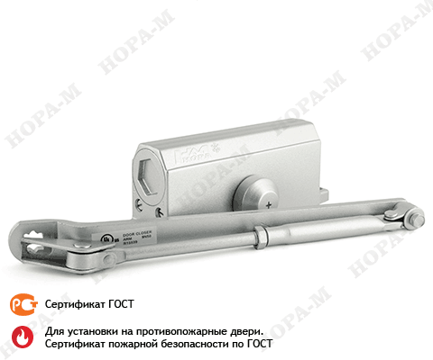 Доводчик &quot;NORA-M&quot; №3S (до 80кг) (серебро) морозостойкий