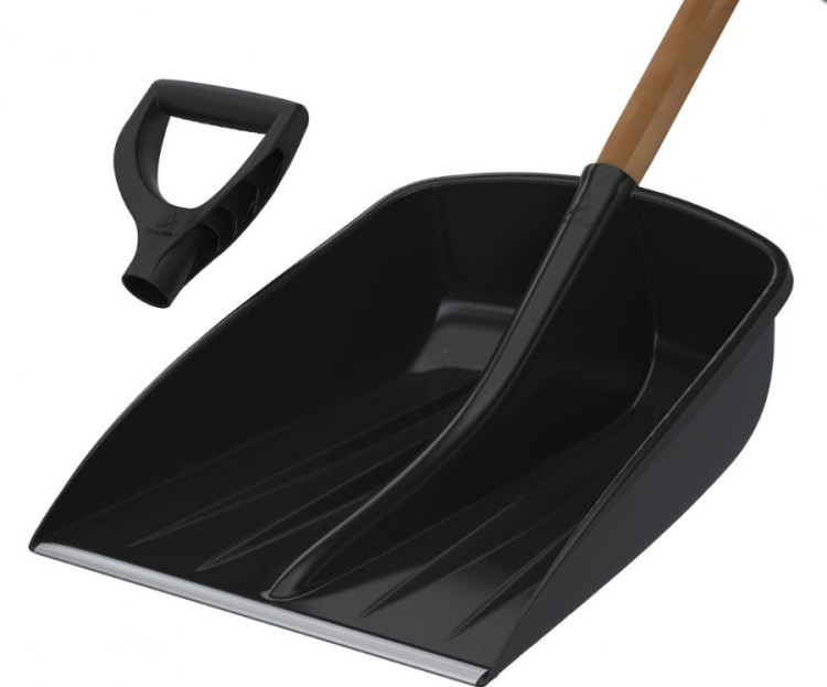 Лопата снеговая с металлической планкой и пластмассовой ручкой «Титан» 470×360мм