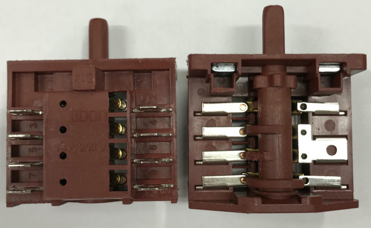 Переключатель режимов мощности конфорки TIBON-440 ПМ-5 (конт. 4+4 снаружи)