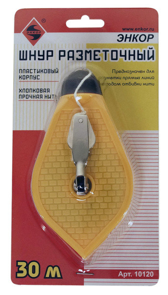 Шнур разметочный пластиковый корпус 30 м Энкор