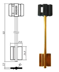 Заготовка для ключа BRD10DP Border пластик