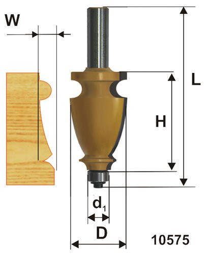 Фреза кромочная фигурная ф28,6х41мм хв 12мм