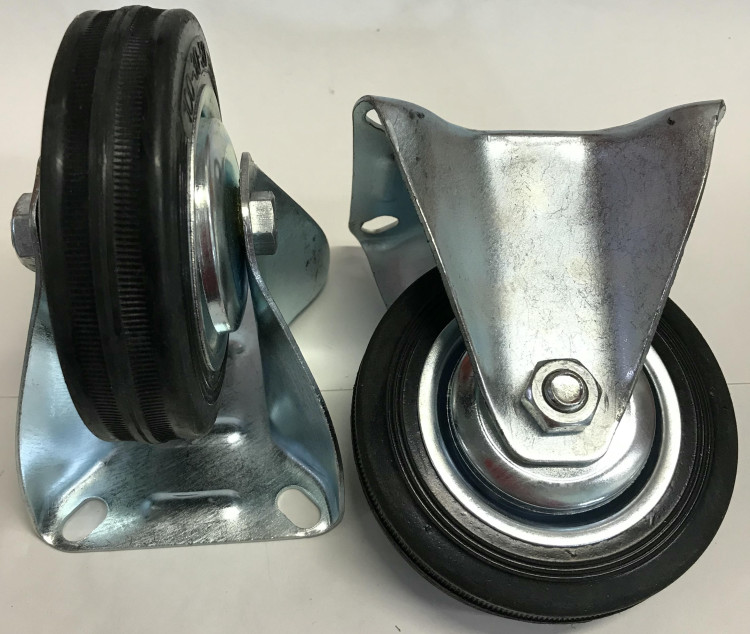 Колесо промышленное 75мм неповоротное чёрная резина