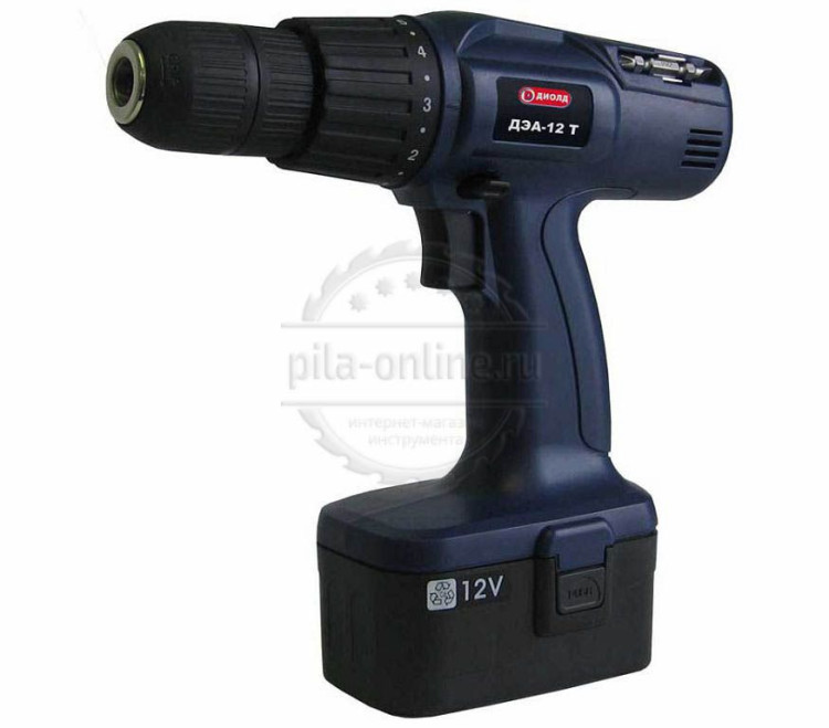 Аккумуляторная дрель-шуруповерт Диолд ДЭА-12Т + кейс + 2 акк.
