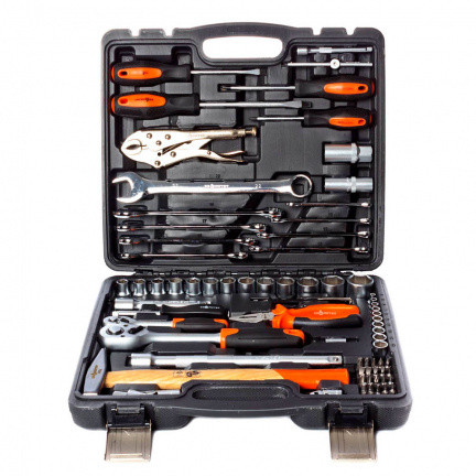 Набор инструмента 77пр автослесарный 1/2, 1/4, Квалитет