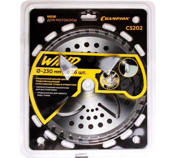 Нож с зубцами из твердого сплава Wind 36/230/25,4 (SRM-330ES/SRM-350ES,4605), CHAMPION С5202