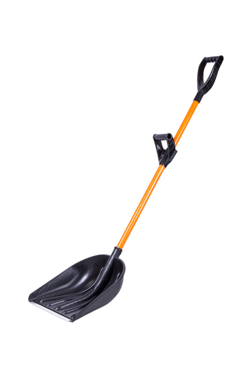 Лопата снеговая ТЕХПРОМ Рысь с эргоном. алюминиевой планкой