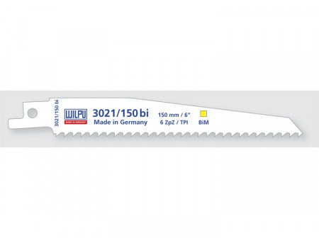 Полотно по древесине 3021/300 bi (1 шт; 300х19х1.27 мм; 280 мм; 6 TPI) WILPU 1228000005