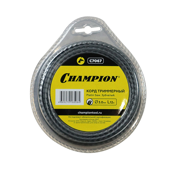 Корд трим.CHAMPION Platin Saw 3.0мм* 12м (зубчатый)