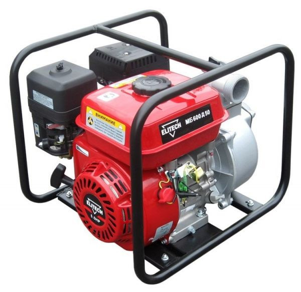 Мотопомпа для чистой или слобозагрязненной воды ELITECH МБ 350 Д50 В