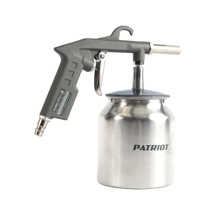 Пистолет пескоструйный PATRIOT GH 166A, бачок 0,75 л., 300 л/мин, давление 3-5 бар