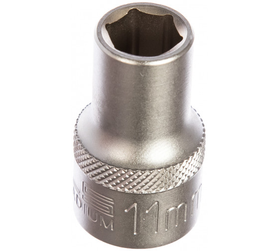 Головка торцевая, 11 мм, 6-гранная, CrV, под квадрат 1/2"// Stels