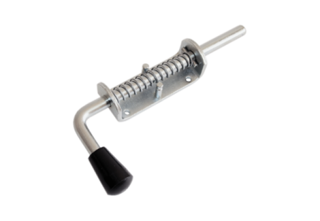 Засов &quot;Домарт&quot; пружинный (110) 220мм d-13 (цинк) (10) (сжатие на открытие)