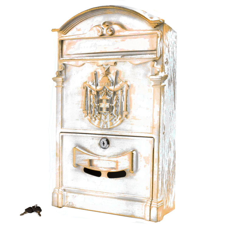 Почтовый ящик металлический №4010В (антик белый)