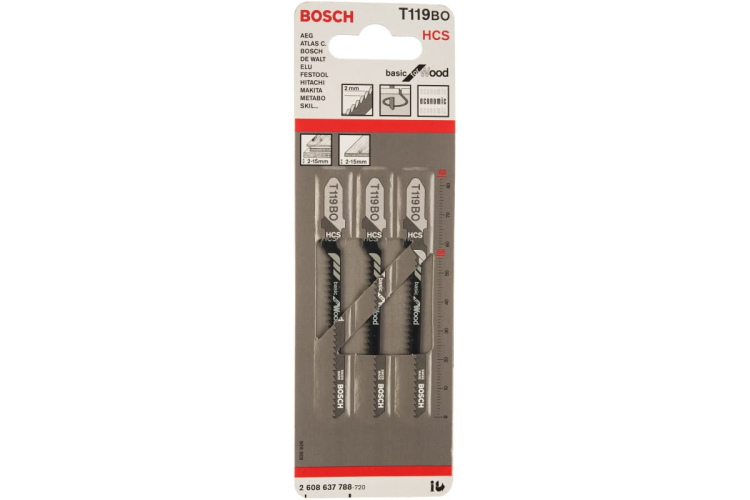 Пилки BOSCH Т 119 ВО дер. 2-20, чист. фигур.