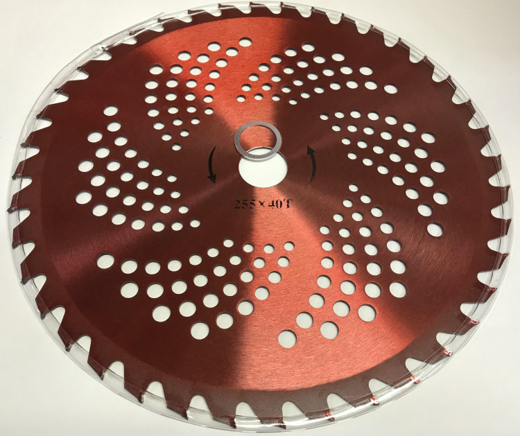 НОЖ Бензокосы с победитовыми напайками (255x25.4x1.3мм 40зуб.) красный HOZ