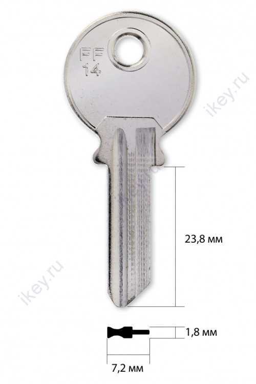 Заготовка для ключа FF-14 silca