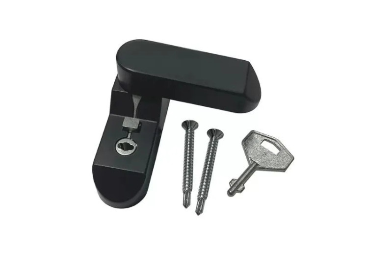 Замок детский на пластиковое окно Антрацит 7016 (с флажком)