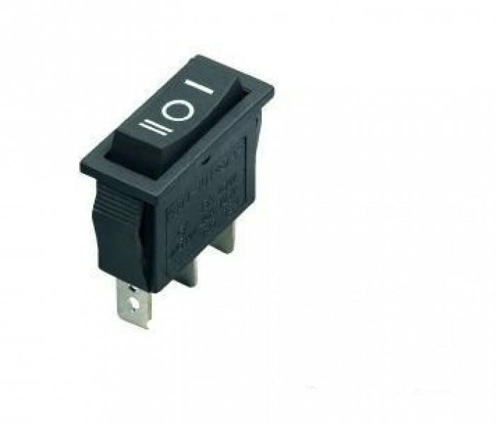 Перекл. клавишный с подсветкой, узкий, ON-OFF-ON, 3-х контактный 15А 250В