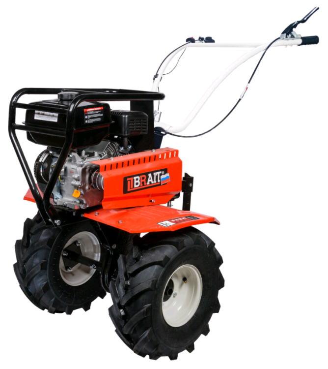 Мотоблок бензиновый BRAIT МБ5W 8 л.с | колеса 19*7-8 Extreme, 6 впер ед/2 назад, чугунный ред