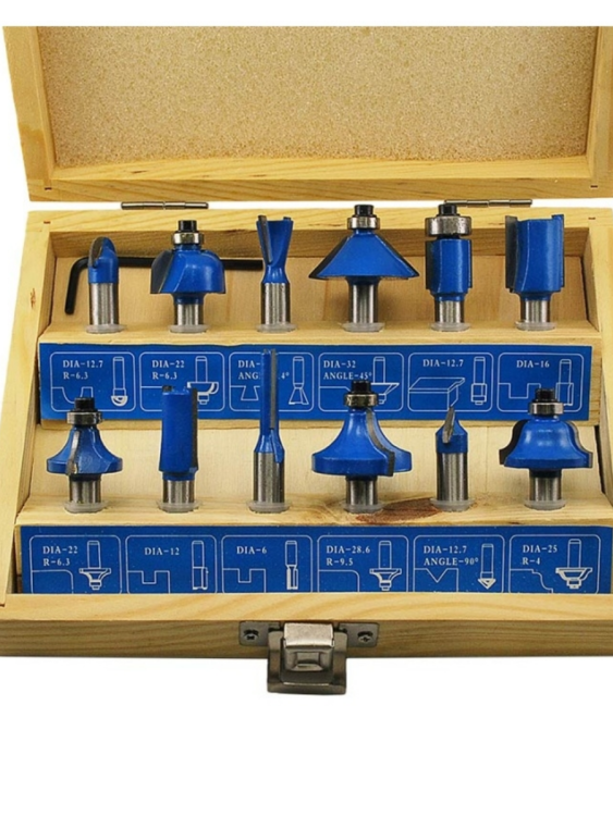 Набор фрез12 предметов (деревян. короб. ) B