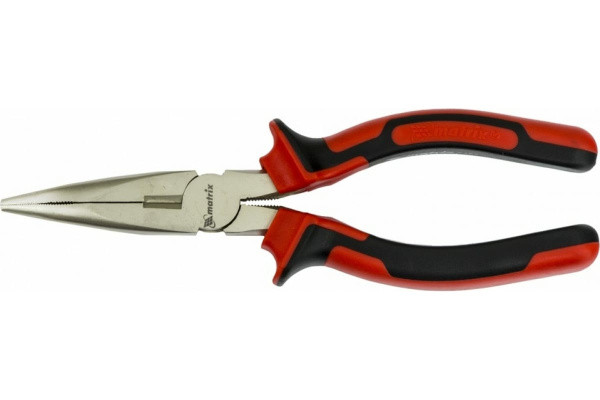 Тонкогубцы изогнутые 180мм "MATRIX" NICKEL двухкомп. рукоятка