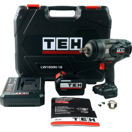 Гайковерт аккумуляторный TEH LW2000N-1B, 20В/1х8,0Ач Li-lon, уд, б/щет, 0-1150/1450/1850/мин, 2000Нм, 3/4&quot;