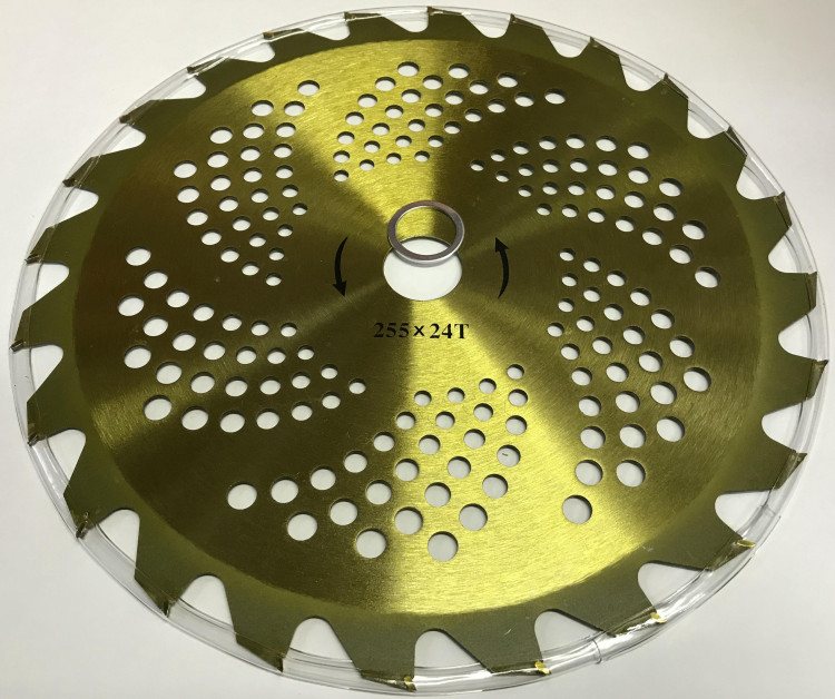 НОЖ Бензокосы с победитовыми напайками (255x25.4x1.3мм 24зуб.) жёлтый HOZ