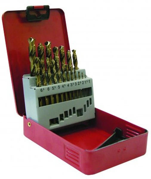 Набор сверл по металлу 19шт. 1-10мм., Р6М5, в мет. коробке