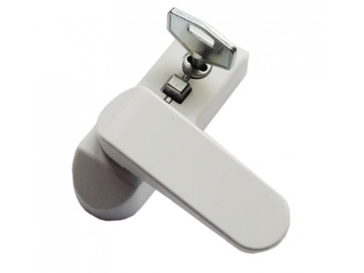 Замок детский на пластиковое окно Белый (с флажком)