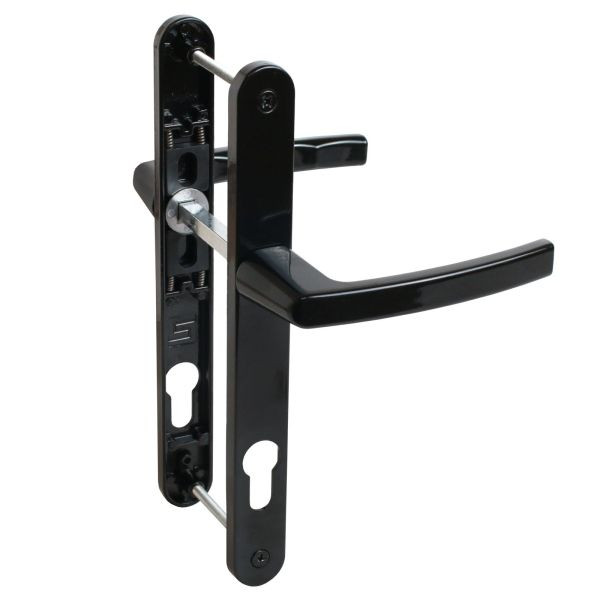 Ручка дверная "БУЛАТ" для узкопроф. РФ 85.25.02.9005 УРАЛ черная с пружин. м/о 85 "под пальчики"