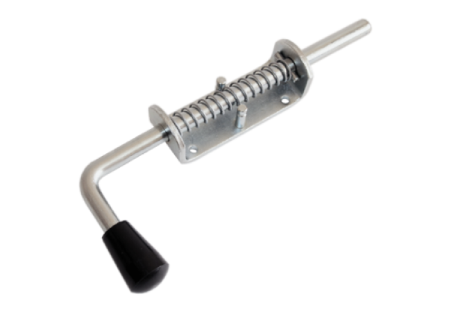 Засов &quot;Домарт&quot; пружинный (110) 250мм d-13 (цинк) (10) (сжатие на открытие)