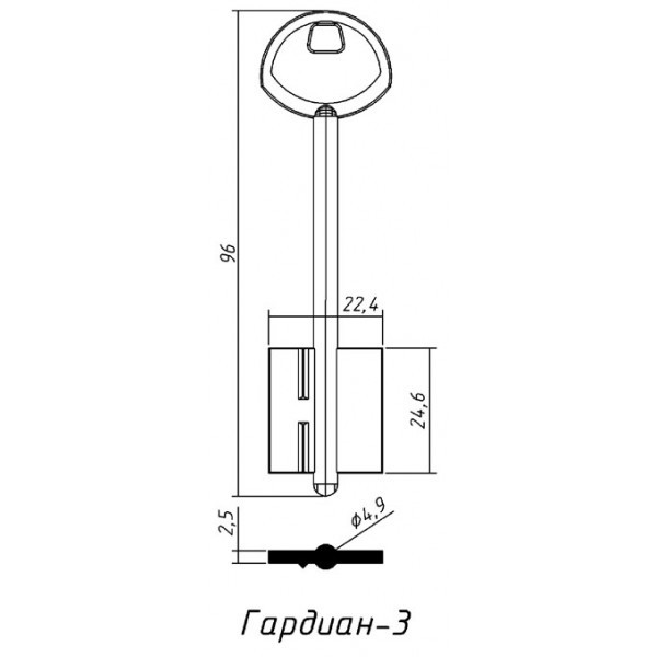 Заготовка ключа ГАРД-3 конаково