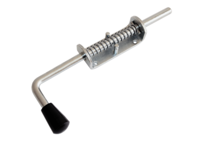 Засов &quot;Домарт&quot; пружинный (110) 280мм d-13 (цинк) (10) (сжатие на открытие)