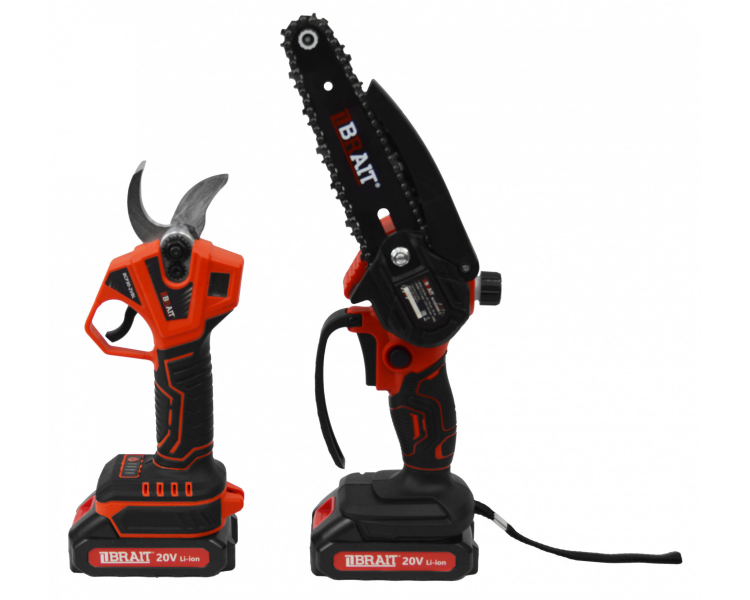 Набор садовый Пила цепная аккумуляторная и секатор аккумуляторный Brait BCCS20NMBL/BCP30-2VBL