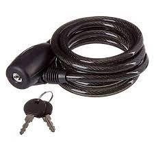 Замок, трос спиральный, 10*180см с ключом