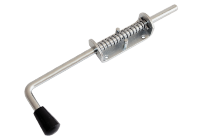 Засов "Домарт" пружинный (110) 330мм d-13 (цинк) (10) (сжатие на открытие)