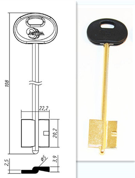 Заготовка для ключа (МЕТТЕМ 10DP) пластик