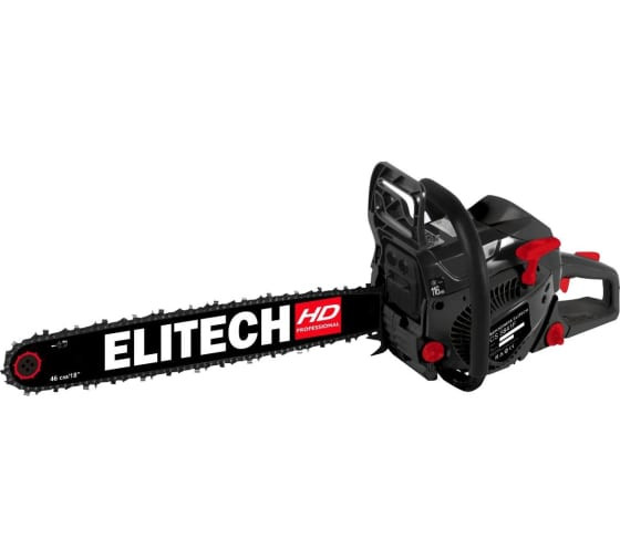 Пила цепная бензиновая Elitech CS 5841F (E1611.007.00) HD 58.1см3,3.0кВт\4.1л.с.,шина46см,3200-13500об\мин,шаг-3/8",паз-1,5мм,т\б-0,625л, 5.2 кг