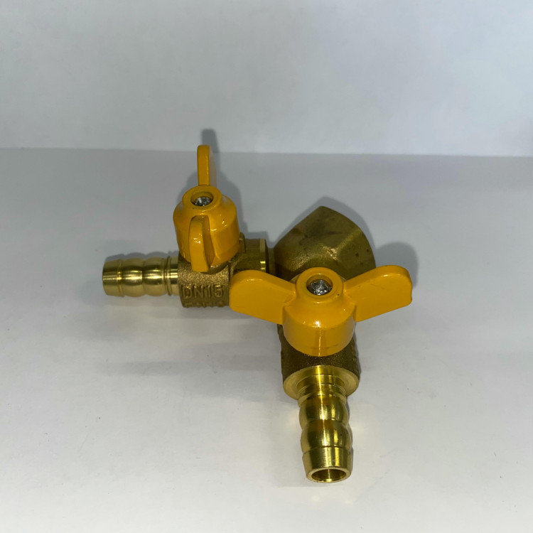 Вентиль 2х канальный с внутренней резьбой 1/2 х d-9мм