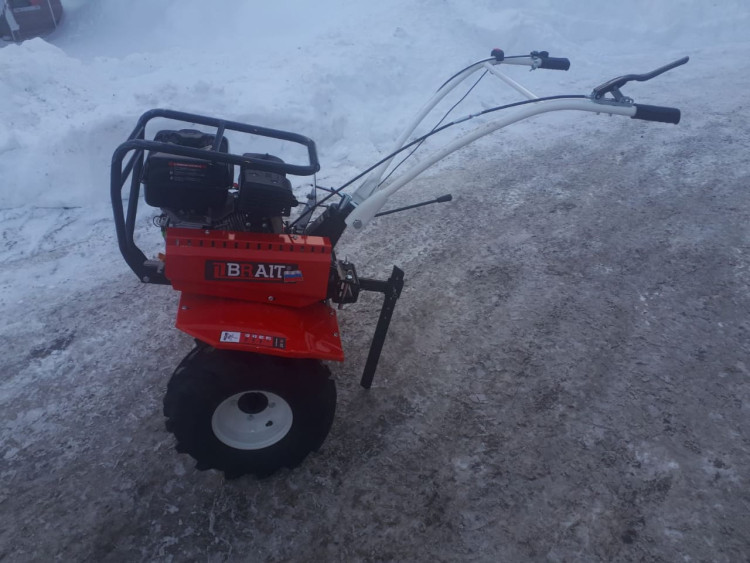Мотоблок бензиновый BRAIT MKP404W | 7.8 л.с | колеса 19*7-8 Extreme, 4 вперед/2 назад, чугунный реду